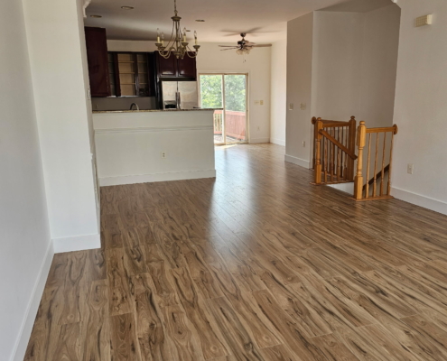 Living room with new wooden flooring