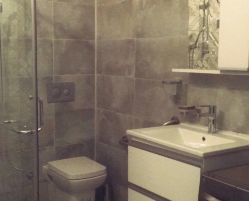 New building constructed from scratch, interior and exterior